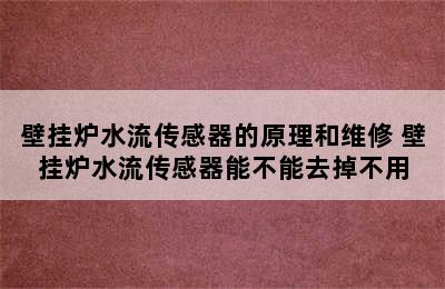 壁挂炉水流传感器的原理和维修 壁挂炉水流传感器能不能去掉不用